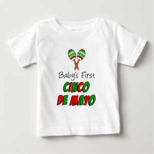 Camiseta Para Bebê O primeiro Cinco de Mayo do bebê