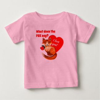 Camiseta Para Bebê O que a raposa diz te ama?