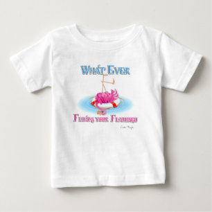 Camiseta Para Bebê O que flutuar no seu Flamingo