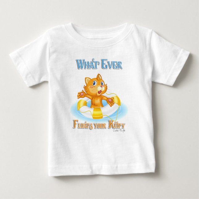 Camiseta Para Bebê O que flutuar seu Gatinho (Frente)