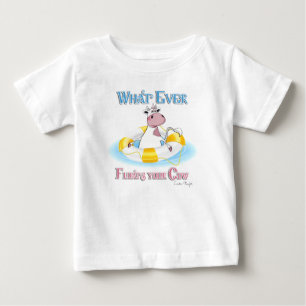 Camiseta Para Bebê O Que Quer Que Chegue À Sua Vaca 2