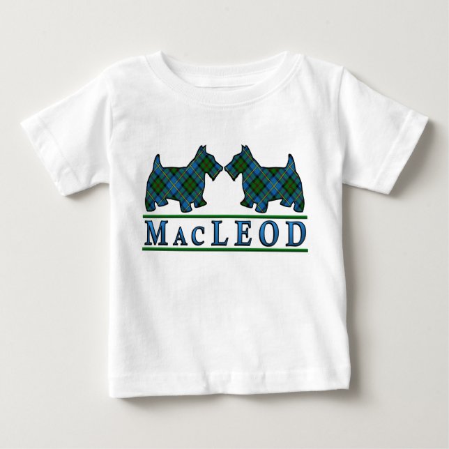 Camiseta Para Bebê O Scottie de MacLeod do clã persegue o Tartan (Frente)