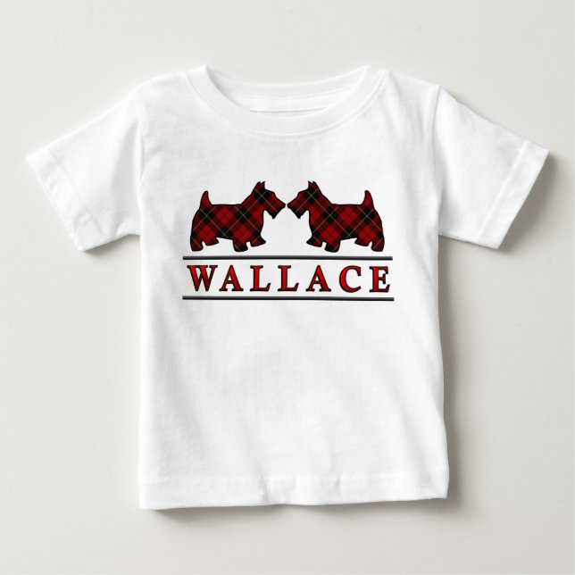 Camiseta Para Bebê O Scottie de Wallace do clã persegue o Tartan (Frente)