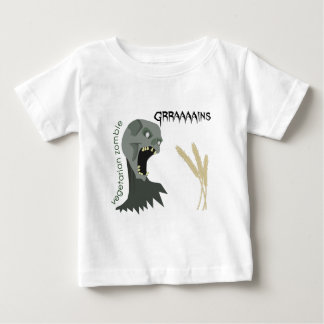 Camiseta Para Bebê O zombi do vegetariano quer Graaaains!