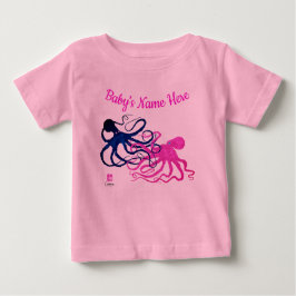 Camiseta Para Bebê Octopodas Azuis e Rosa - Bebê Tutu