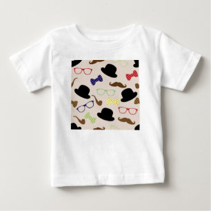 Camiseta Para Bebê Óculos, Chapéus e bigode