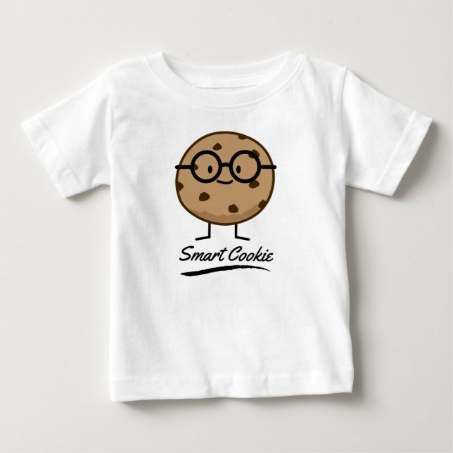 Camiseta Para Bebê Óculos de Cookie Smart Chocolate Chip Cookies (Frente)