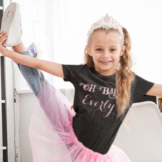 Camiseta Para Bebê Oh Baby Personalizado Rosa Menina (Criador carregado)