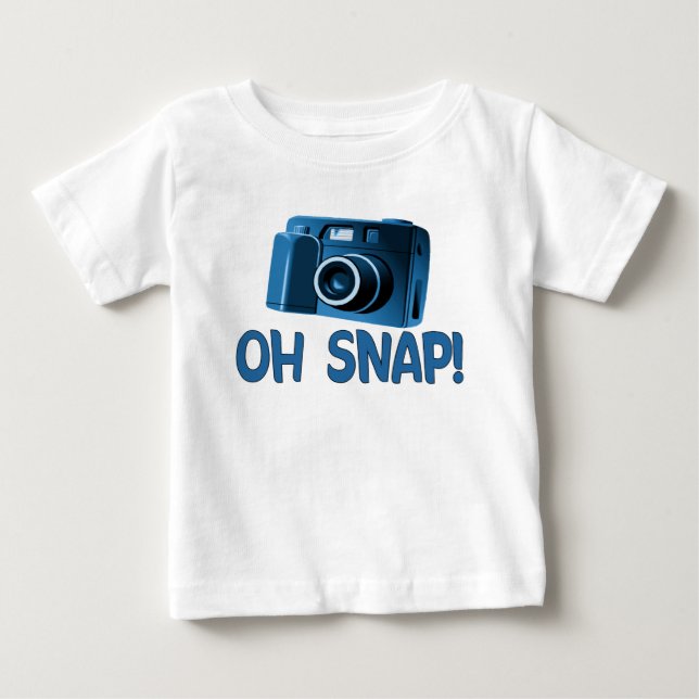 Camiseta Para Bebê Oh Snap Camera (Frente)