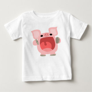 Camiseta Para Bebê "OINK!!!!" Camiseta de bebê de porco e cartoon
