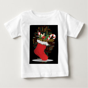 Camiseta Para Bebê Olá! Feliz Natal GIFTS e um Feliz ano novo