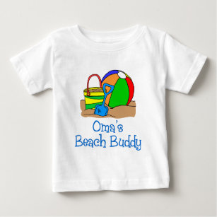 Camiseta Para Bebê Oma's Beach Buddy