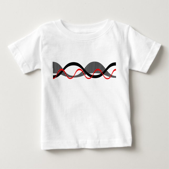 Camiseta Para Bebê Ondas de som (Frente)