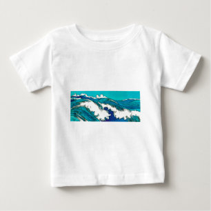 Camiseta Para Bebê Ondas oceânicas PixDezines konen uehara, 上 原