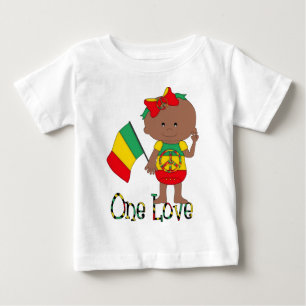 Camiseta Para Bebê One Love Rasta Baby African American