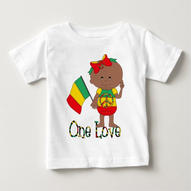 Camiseta Para Bebê One Love Rasta Baby African American (Frente)
