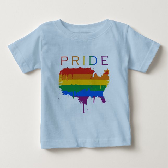 Camiseta Para Bebê Orgulho de Gaymerican (Frente)
