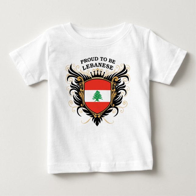 Camiseta Para Bebê Orgulhoso ser libanês (Frente)
