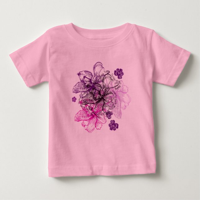 Camiseta Para Bebê Orquídea Wahine Lace Hawaiian (Frente)