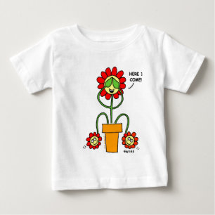 Camiseta Para Bebê Os desenhos animados bonitos dos gêmeos florescem