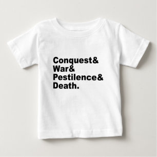 Camiseta Para Bebê Os Quatro Cavaleiros - Conquista Guerra Pestilênci