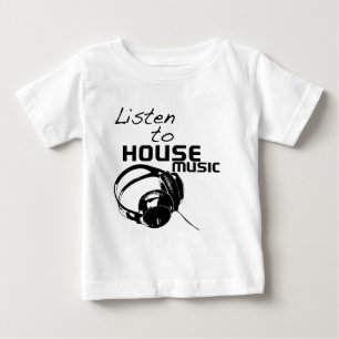 Camiseta Para Bebê Ouça música do House