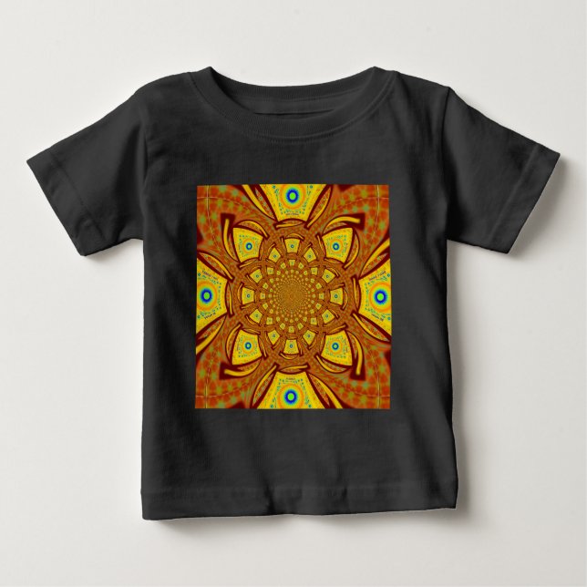 Camiseta Para Bebê Ouro Caleidoscópio (Frente)