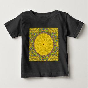 Camiseta Para Bebê Ouro sem costura ornamental.