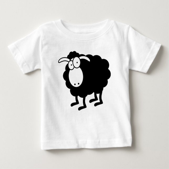 Camiseta Para Bebê Ovinos negros (Frente)