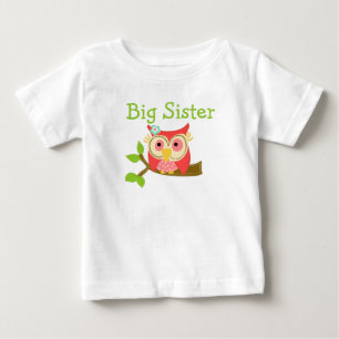 Camiseta Para Bebê Owl Big Sister