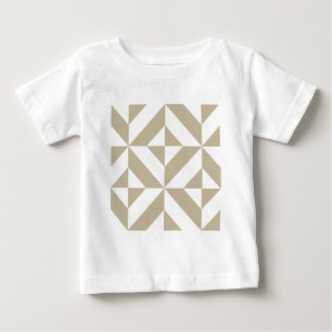 Camiseta Para Bebê Padrão de Cubo Clay Geométrico Deco