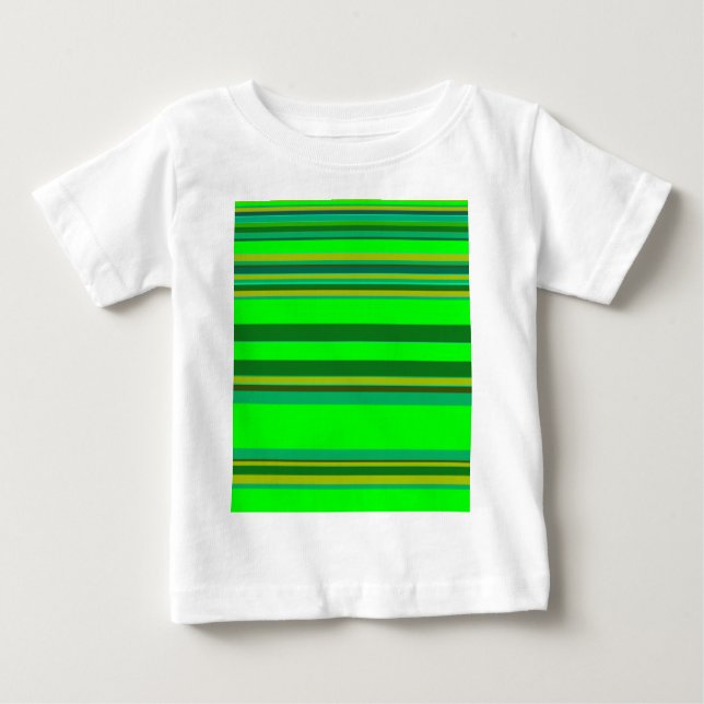 Camiseta Para Bebê Padrão de Designer Personalizado de Faixa Verde Co (Frente)