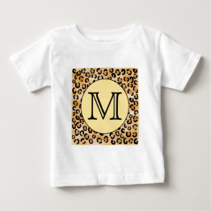 Camiseta Para Bebê Padrão de impressão do Leopard do Monograma Pers