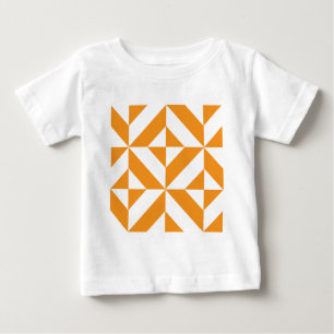 Camiseta Para Bebê Padrão Geométrico de Deco de Laranja Queimado