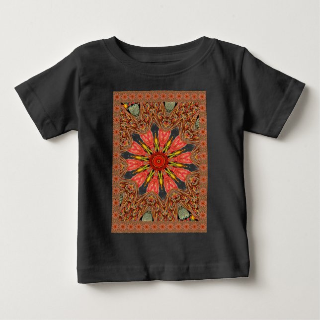 Camiseta Para Bebê Padrão tradicional asiático africano (Frente)