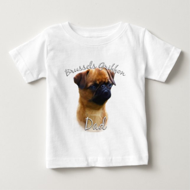 Camiseta Para Bebê Pai 2 de Bruxelas Griffon (Frente)