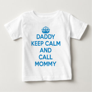 Camiseta Para Bebê Pai Manter Camisa-T Calma (Azul)