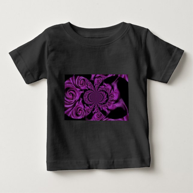 Camiseta Para Bebê Paixão Roxa: Rosas Romanichéis Reais (Frente)