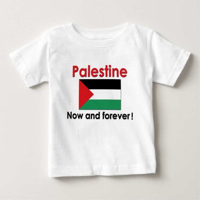 Camiseta Para Bebê Palestina agora e para sempre (Frente)
