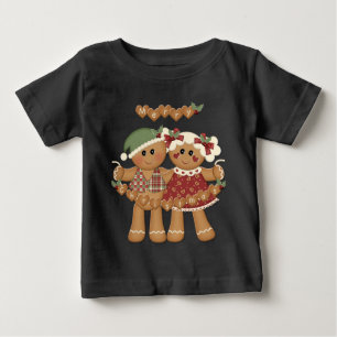 Camiseta Para Bebê Pão de Gengibre Natal