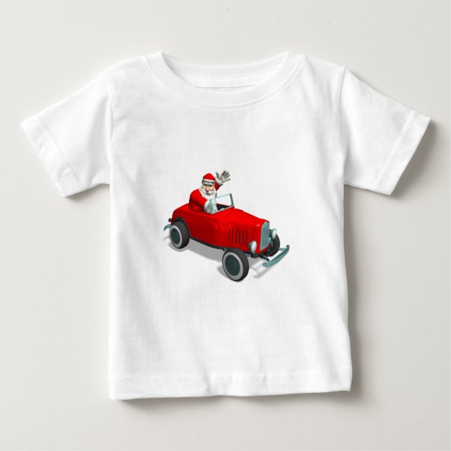 Camiseta Para Bebê Papai Noel Em Quente (Frente)