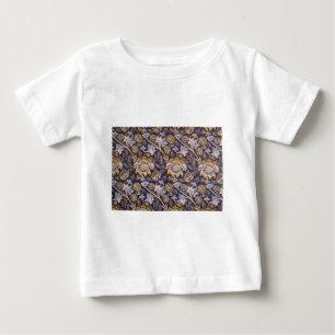 Camiseta Para Bebê Papel de parede floral William Morris Wey Artes Of