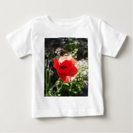 Camiseta Para Bebê Papoula Vermelha