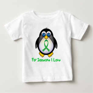 Camiseta Para Bebê Para alguém presente da fita do verde do amor de 