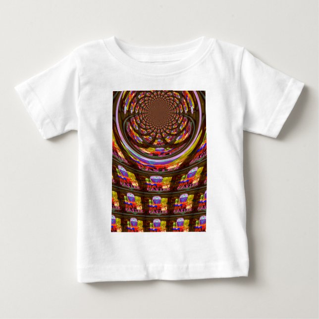 Camiseta Para Bebê Páscoa psicodélica Caleidoscópio Art Impressão (Frente)