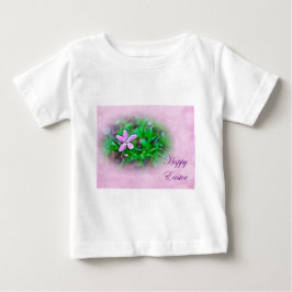 Camiseta Para Bebê Páscoa Saudações Depford Pink Wildflower