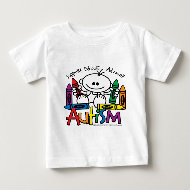 Camiseta Para Bebê Pastéis do autismo (Frente)