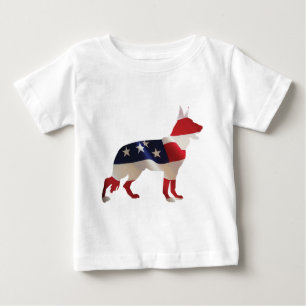 Camiseta Para Bebê Pastor Alemão Patriótico