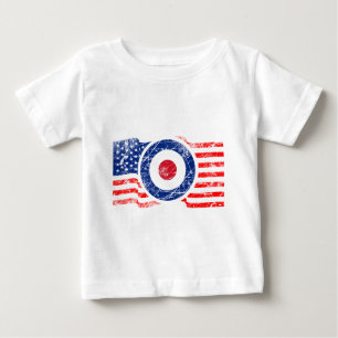 Camiseta Para Bebê Patinete-alvo Roundel Mods USA