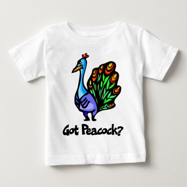 Camiseta Para Bebê Pavão obtido (Frente)